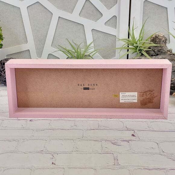 Rae Dunn PEACE LOVE JOY Pink Framed Wooden Sign Wall Art - Picture 2 of 8